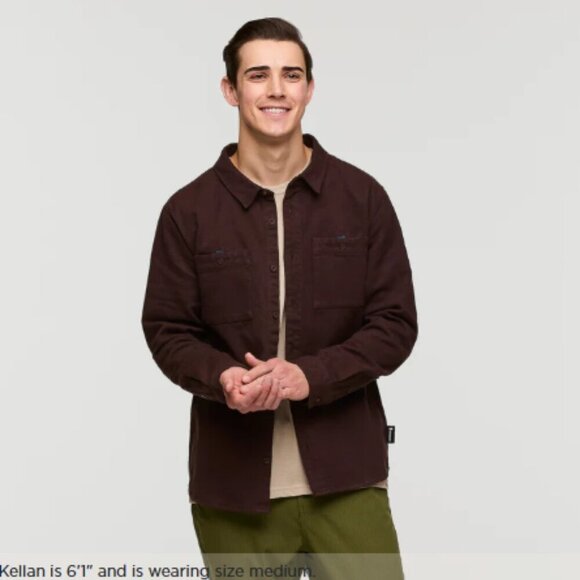 Cotopaxi Men's XL Mero Organic Cotton Flannel Shirt Coffee Rust NWT Heavyweight - Picture 2 of 12